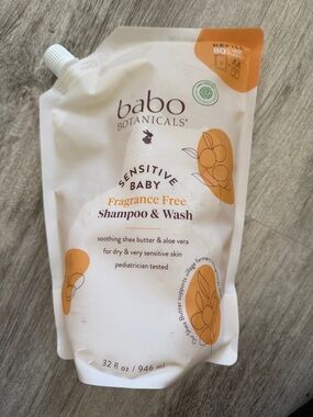 Sensitive Baby Fragrance-Free Shampoo & Wash — White with Orange Accents